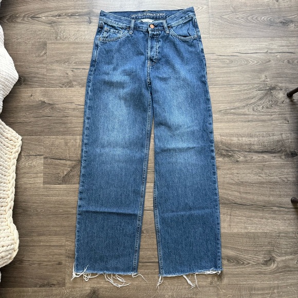 GAP Better Made Dark Indigo Denim Low Rise Stride Wide Leg Jeans size 26 Women - Picture 1 of 16